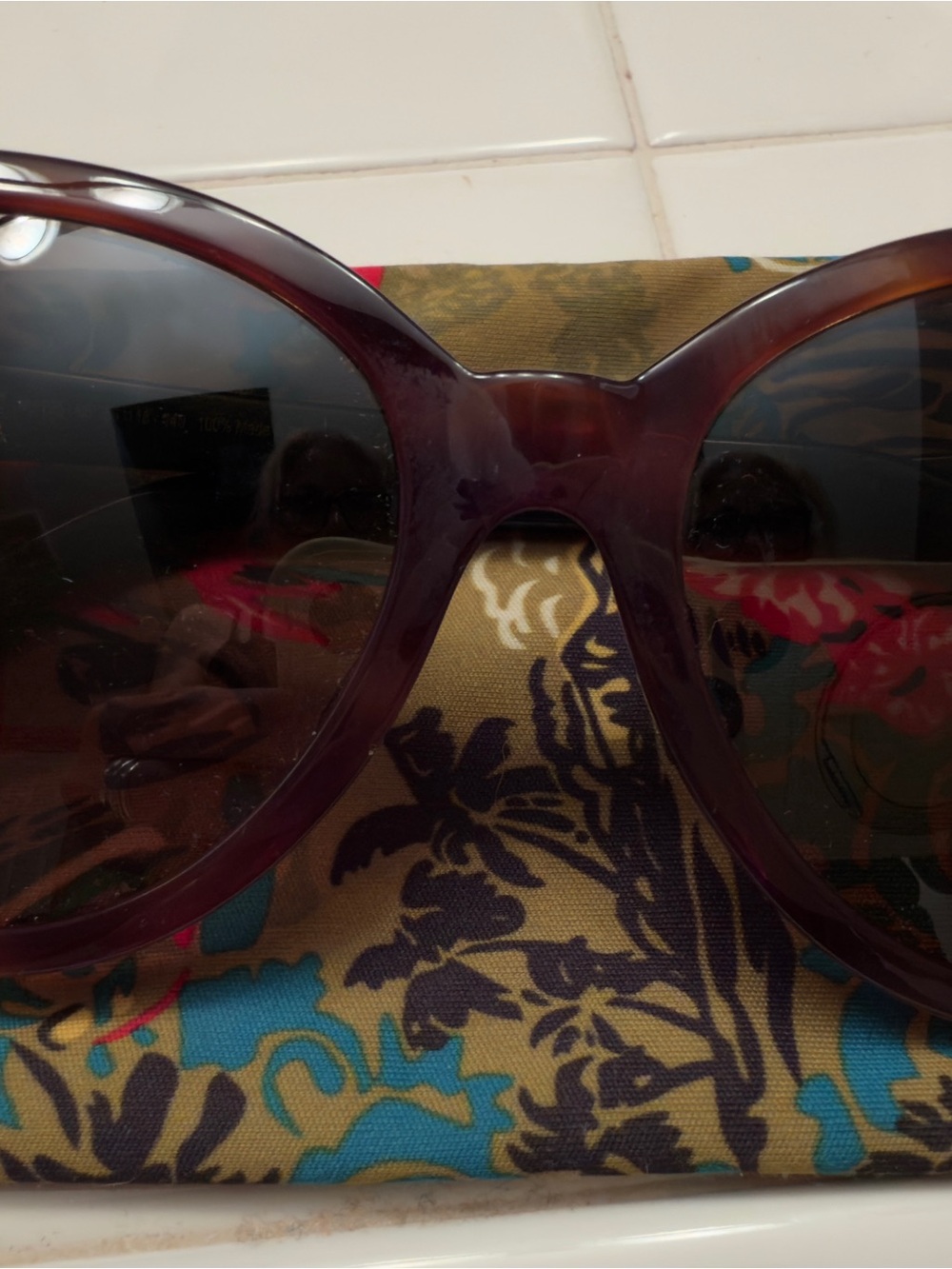Maui Jim Women’s “Sunshine” Oversized Navy/Tortoise Sunglasses